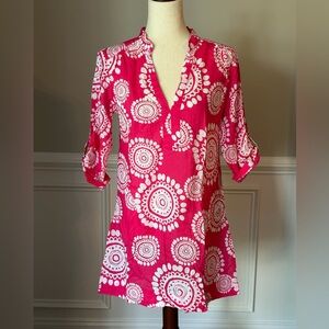 Hatley Women’s Pink and White Cotton Tunic Top size Small